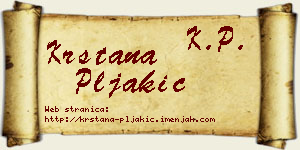 Krstana Pljakić vizit kartica